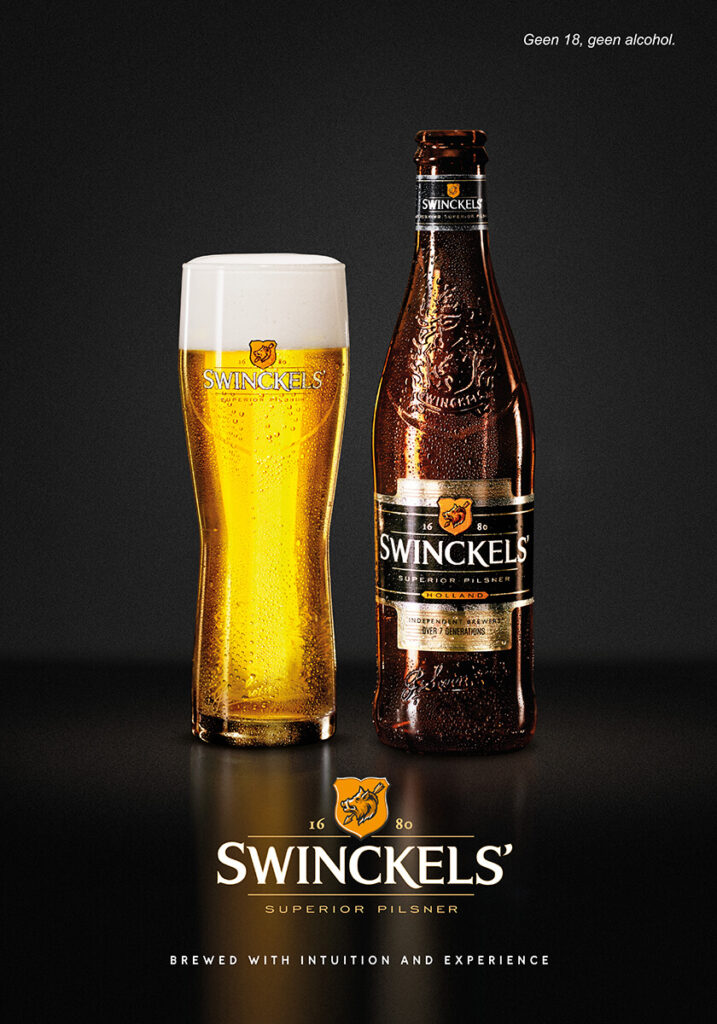 beer shot by Erik de Koning for this Swinkels poster showcased in our portfolio