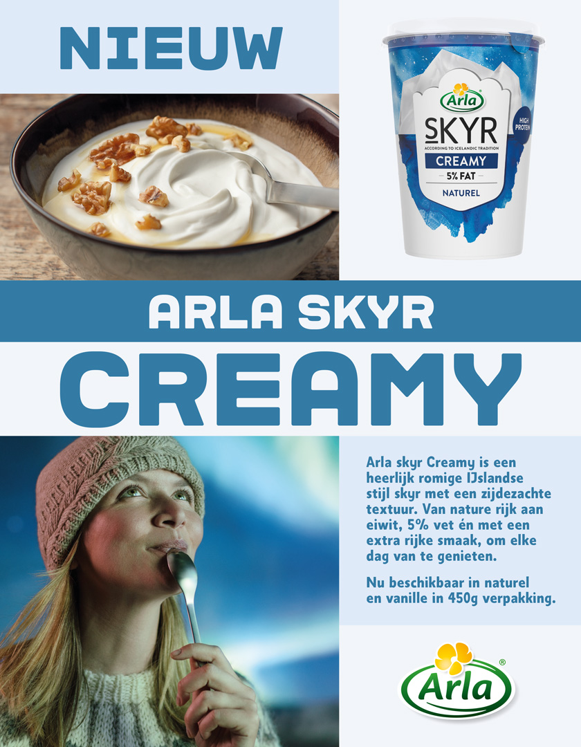 Film for Skyr, the new Arla creamy by super yoghurt