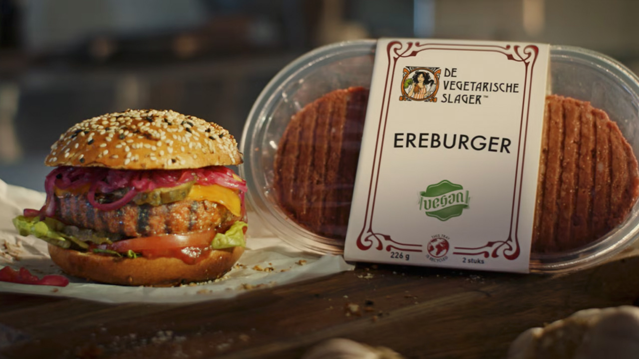 de vegetarische slager vegan hamburger ereburger food commercial film thumbnail